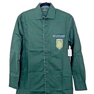 Universal Studios Harry Potter SLYTHERIN Men's Green Button Down Shirt Medium